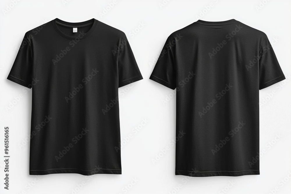 Black Tshirt Mockup Front and Back Isolated created with Generative AI Black Tshirt Mockup Front and Back Isolated created with Generative AI