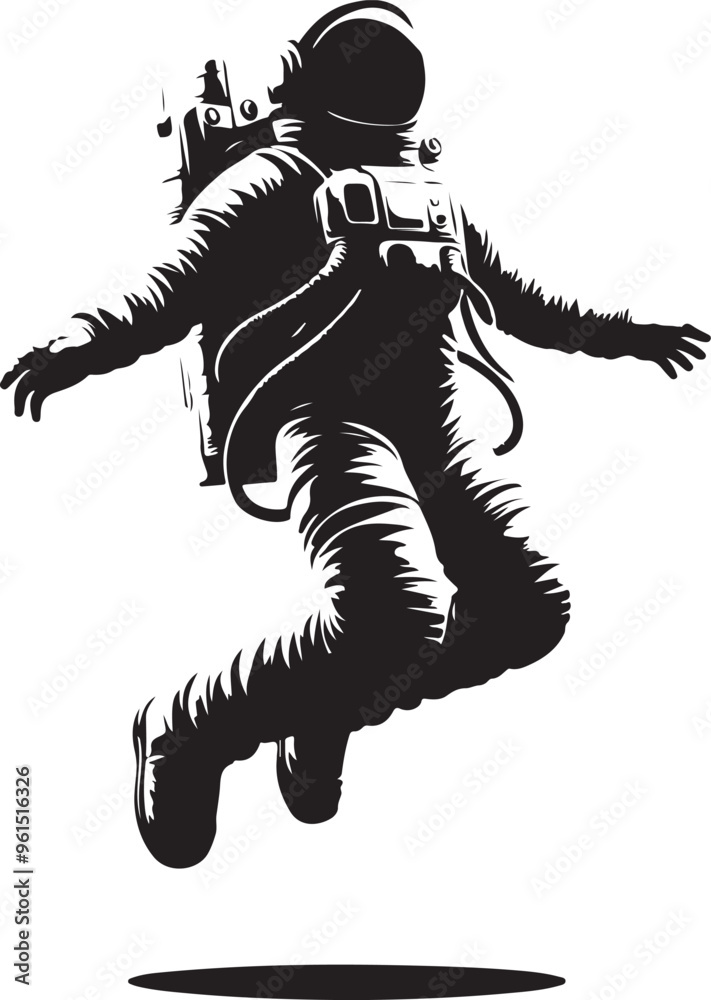 Fototapeta premium Astronaut floating vector art,graphics Astronaut floating icon set,vintage illustration Astronaut floating clipart,vector Astronaut floating flat style artwork design