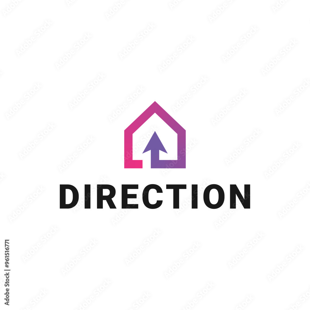 Abstract business logo design template with arrow symbol.