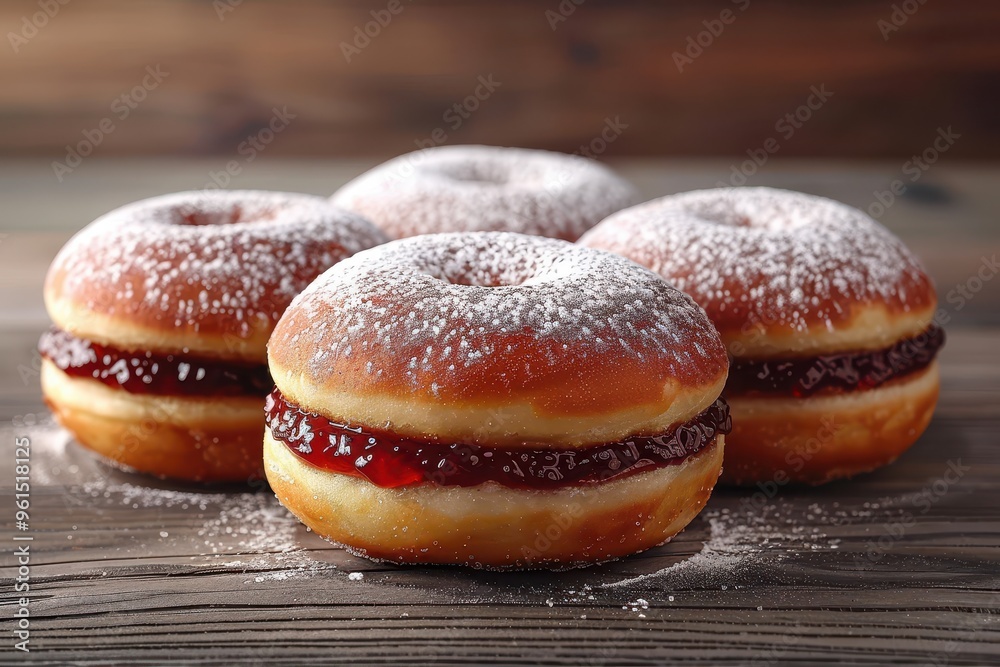 Poland: Paczki Round, deep-fried doughnuts filled with jam or custard, dusted with powdered sugar. Poland: Paczki Round, deep-fried doughnuts filled with jam or custard, dusted with powdered sugar.