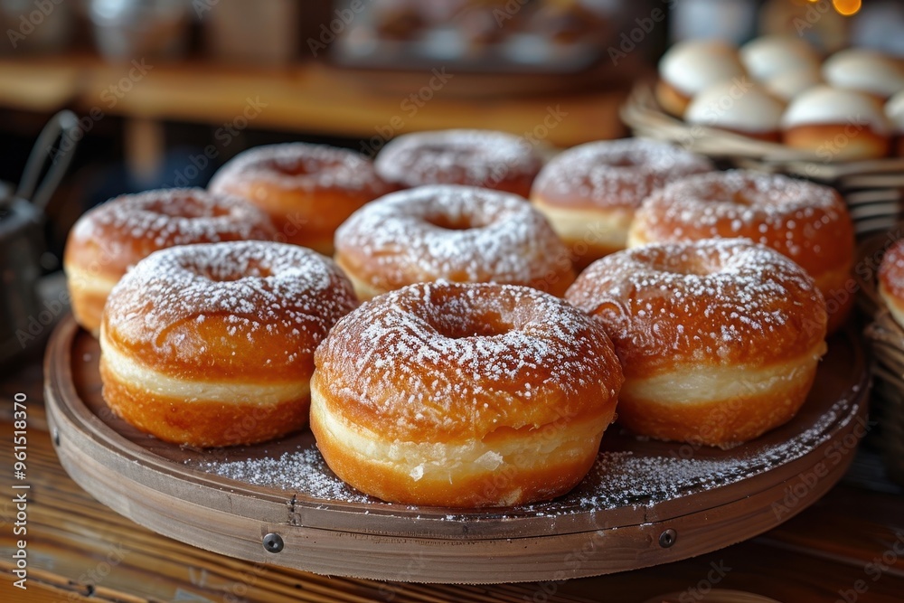 Poland: Paczki Round, deep-fried doughnuts filled with jam or custard, dusted with powdered sugar. Poland: Paczki Round, deep-fried doughnuts filled with jam or custard, dusted with powdered sugar.