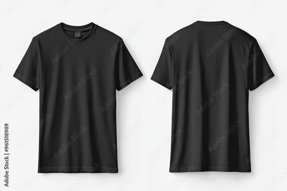 Black Tshirt Mockup Front and Back Isolated created with Generative AI Black Tshirt Mockup Front and Back Isolated created with Generative AI