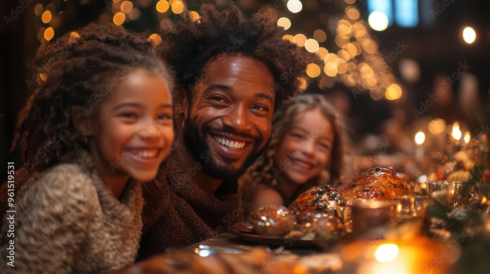 warmly lit scene of a multigenerational family enjoying a festive holiday meal rich colors twinkling lights and joyful expressions capture the spirit of togetherness and celebration warmly lit scene of a multigenerational family enjoying a festive holiday meal rich colors twinkling lights and joyful expressions capture the spirit of togetherness and celebration