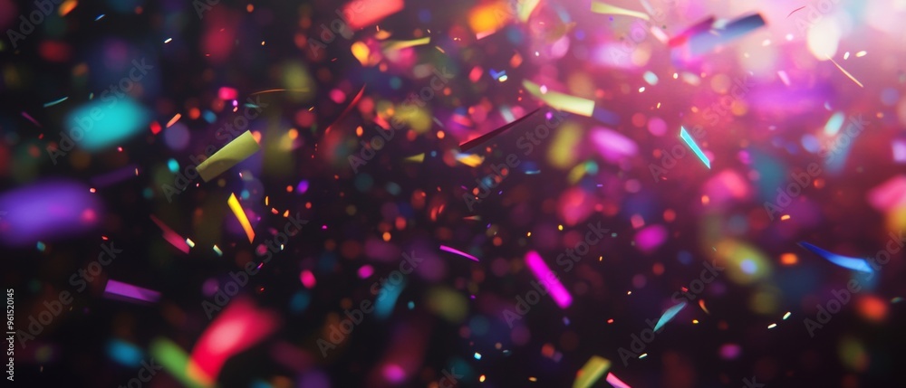 A colorful explosion of confetti in the air A colorful explosion of confetti in the air