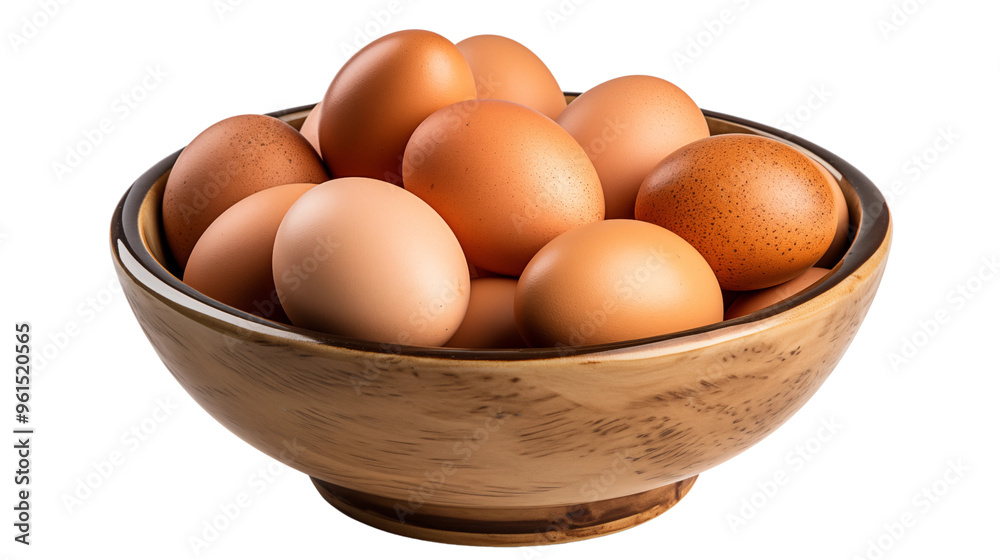 eggs arranged in bowl, studio view, isolated on transparent background. eggs arranged in bowl, studio view, isolated on transparent background.
