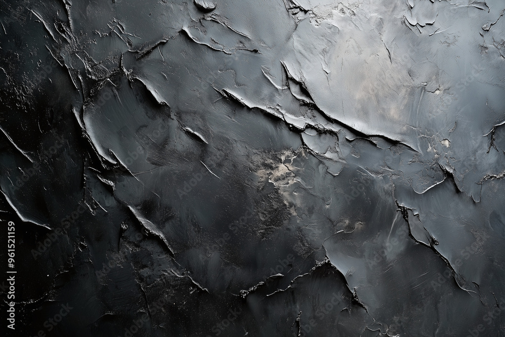Fototapeta premium Abstract Dark Surface with Cracked Textures and Smooth Brush Strokes