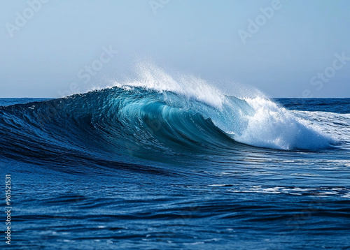 a beautiful wave in the pacific ocean photo