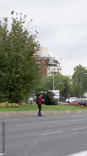 Wallpaper Mural going down stairs on roller skates Torontodigital.ca