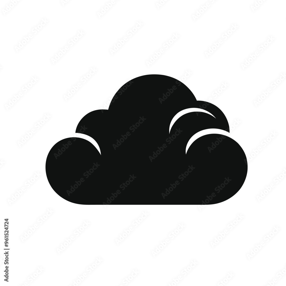 Simple Cloud Silhouette in Minimalistic Style Simple Cloud Silhouette in Minimalistic Style