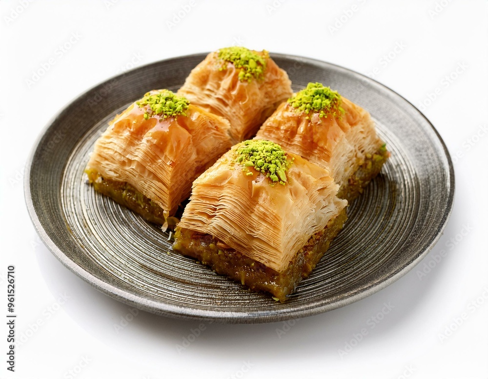 Turkish Baklava isolated on white background. ai generated Turkish Baklava isolated on white background. ai generated