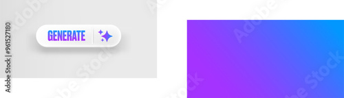 AI generated white paper style button for artificial intelligence generate app vector design. Artificial intelligence generate button for web application and AI generation online tool UI