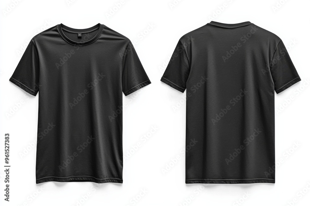 Black Tshirt Mockup Front and Back Isolated created with Generative AI Black Tshirt Mockup Front and Back Isolated created with Generative AI