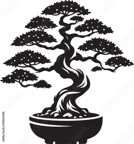 bonsai tree vector art,graphics bonsai tree icon set,vintage illustration bonsai tree clipart,vector bonsai tree flat style artwork design