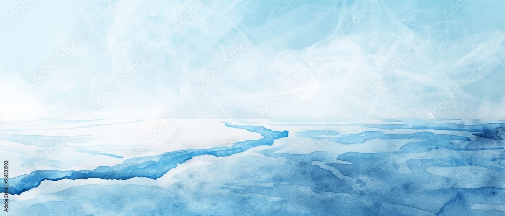 Fototapeta premium body of water blue-and-white, sky blue, clouds pastel