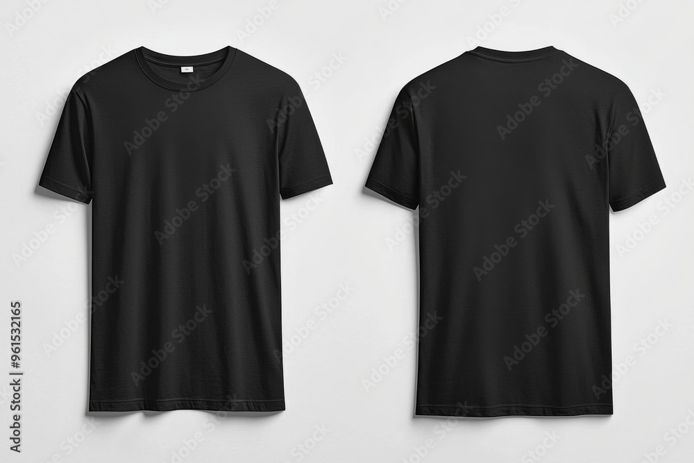 Black Tshirt Mockup Front and Back Isolated created with Generative AI Black Tshirt Mockup Front and Back Isolated created with Generative AI