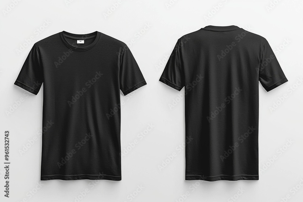 Black Tshirt Mockup Front and Back Isolated created with Generative AI Black Tshirt Mockup Front and Back Isolated created with Generative AI