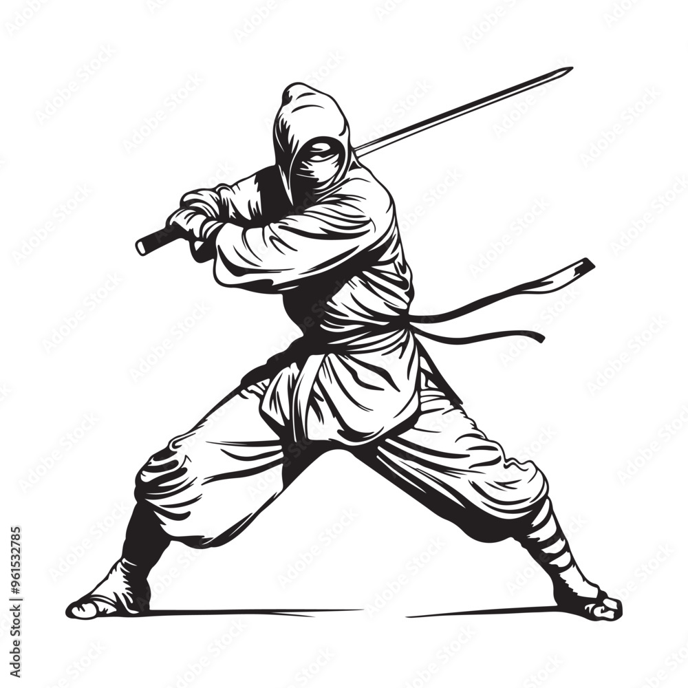 Kenjutsu Images vector. Kenjutsu Stock Illustrations isolated on white background Kenjutsu Images vector. Kenjutsu Stock Illustrations isolated on white background