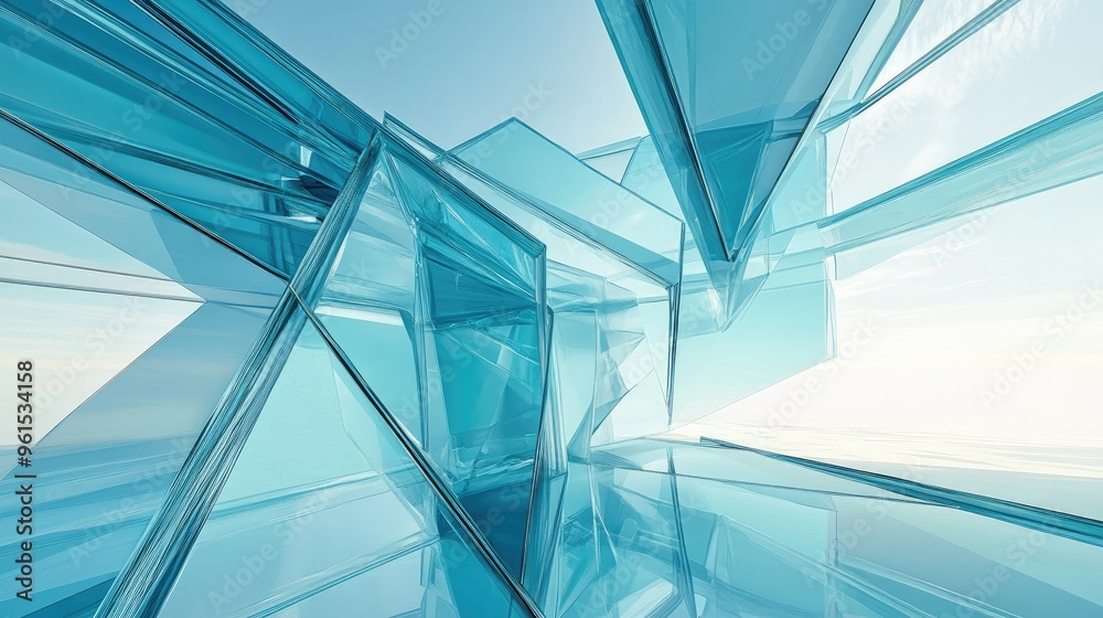 Obraz premium modern abstract glass architectural forms