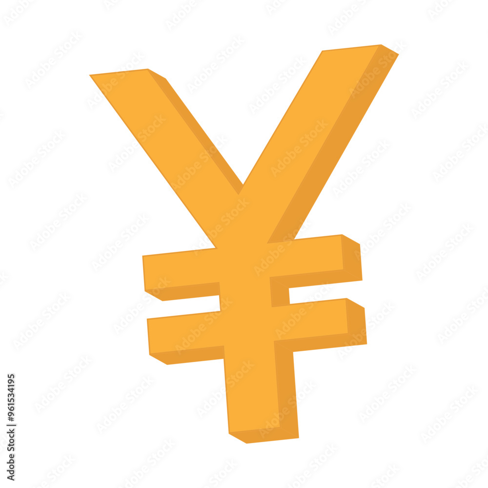 Japanese Golden Yen Symbol Japanese Golden Yen Symbol