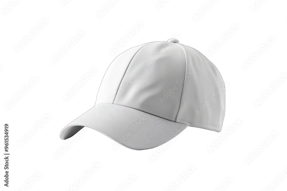 PNG Plain White Baseball Cap - Minimalist Apparel Design Element on Transparent Background