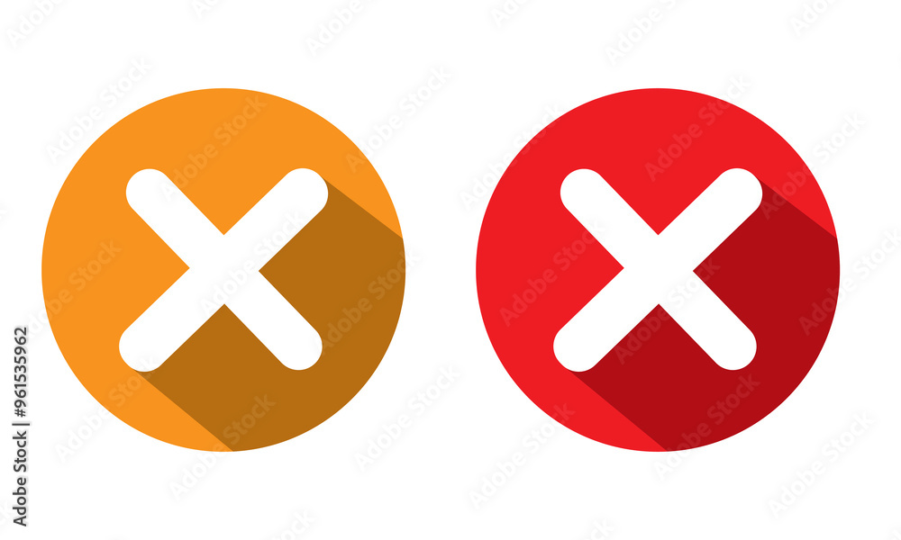 Fototapeta premium Close vector icon. Delete icon vector. cross sign. Wrong sign. Reject icon. Cancel icon. Cross. Prohibition sign. Alert sign. Isolated on white background. Vector Illustration. EPS 10