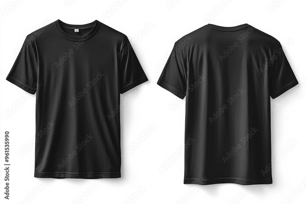 Black Tshirt Mockup Front and Back Isolated created with Generative AI Black Tshirt Mockup Front and Back Isolated created with Generative AI
