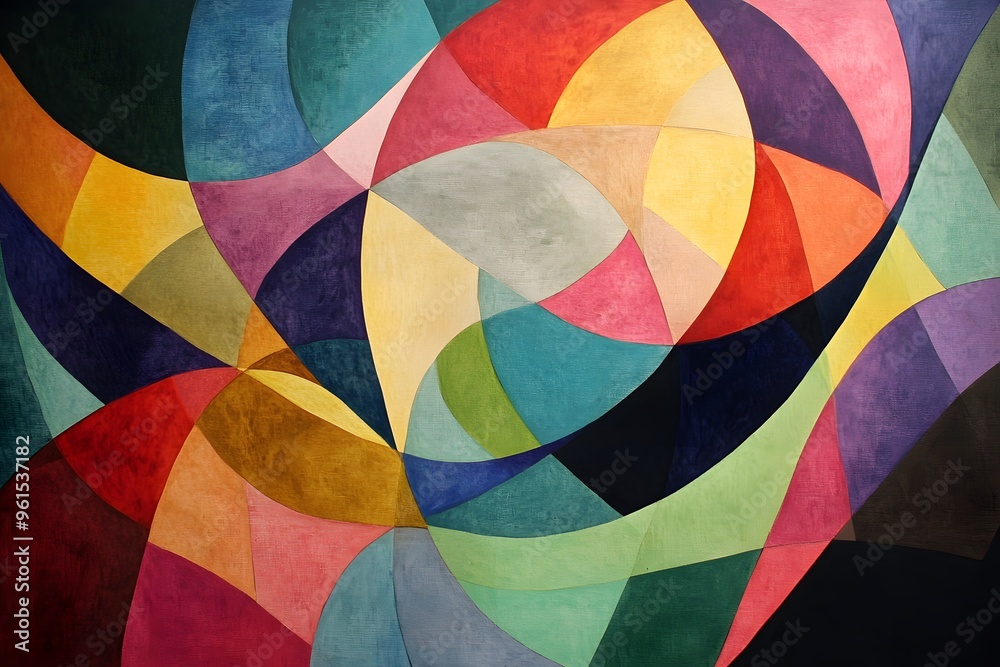 Fototapeta premium Abstract Art with Geometric Shapes and Vibrant Colors