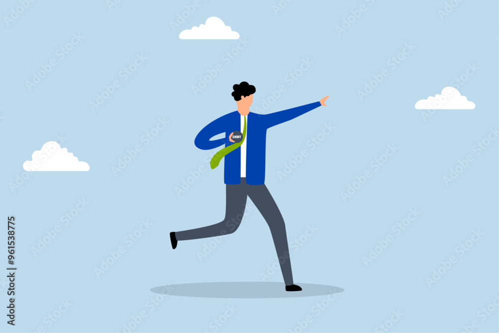 Pay of debts, Powerful entrepreneur metaphorically getting rid of the burden of debt by throwing it away like a shot put. Pay of debts, Powerful entrepreneur metaphorically getting rid of the burden of debt by throwing it away like a shot put.