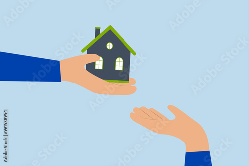 Inherit house or real estate from parents, Passing down wealth or possessions to his offspring in a minor way.