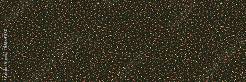 Colorful vector hand drawn spotted seamless pattern on a black background. Painted abstract layered dots, small spots, tiny drops, snowflakes, circular print. Simple texture ornament.