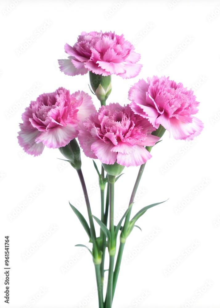 bouquet of carnations on a white background