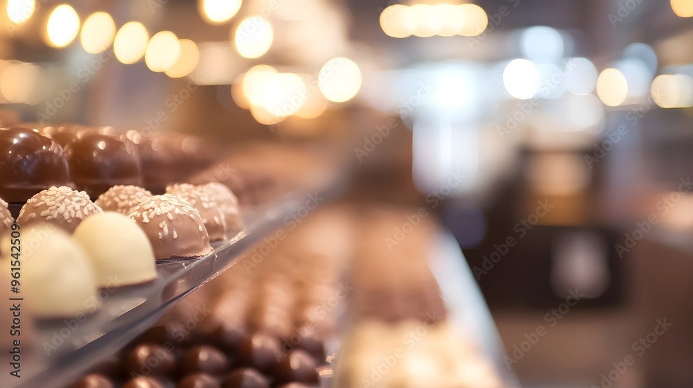 blurred chocolate shop background