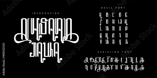 Aksara Jawa font traditional with Java Style tradisional kuno Javanese Font.Aksara Hanacaraka with modern Style bolt minimalis 