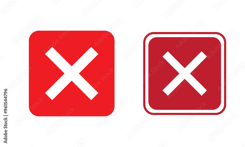 Close vector icon. Delete icon vector. cross sign. Wrong sign. Reject icon. Cancel icon. Cross. Prohibition sign. Alert sign. Isolated on white background. Vector Illustration. EPS 10 Close vector icon. Delete icon vector. cross sign. Wrong sign. Reject icon. Cancel icon. Cross. Prohibition sign. Alert sign. Isolated on white background. Vector Illustration. EPS 10