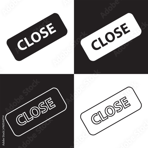 Close vector icon. Delete icon vector. cross sign. Wrong sign. Reject icon. Cancel icon. Cross. Prohibition sign. Alert sign.  Isolated on black and white background. Vector Illustration. EPS 10