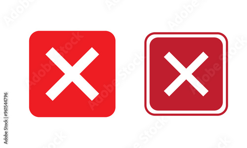 Close vector icon. Delete icon vector. cross sign. Wrong sign. Reject icon. Cancel icon. Cross. Prohibition sign. Alert sign.  Isolated on white background. Vector Illustration. EPS 10