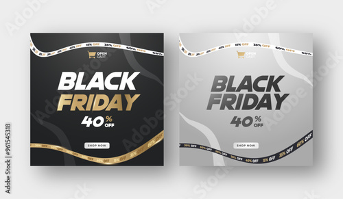 Black Friday sale promotion web banner or modern  social media post template design