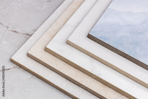 Foto Tile of factory manufacturing porcelain stoneware panels cut to size