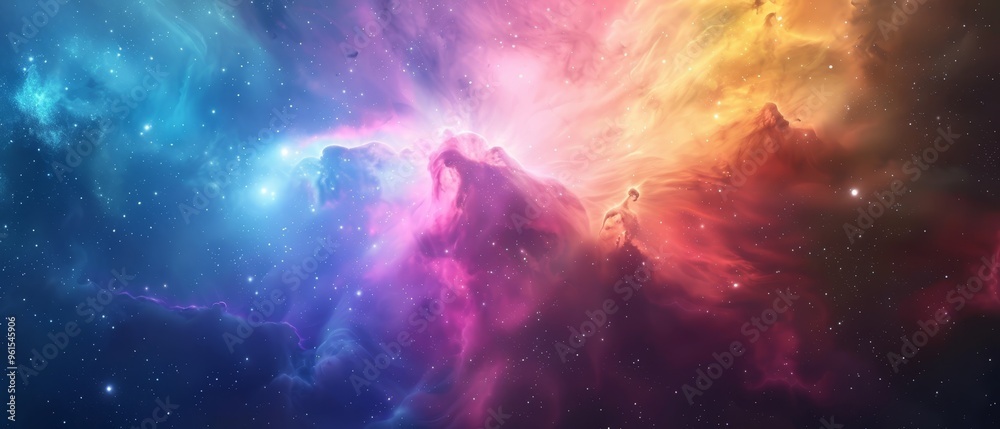 Obraz premium A vibrant expanse teeming with countless stars, a stellar sky dense with stars at its heart