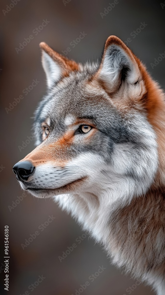 Professionally lit studio featuring a wolf, with soft lighting accentuating its sleek fur and intense gaze against a minimalistic backdrop. Professionally lit studio featuring a wolf, with soft lighting accentuating its sleek fur and intense gaze against a minimalistic backdrop.