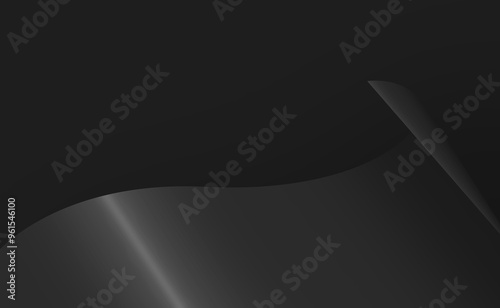 Abstract elegant black wave on a black background. Dynamic wave shape. Dark concept. Suit for banner, poster, cover, brochure, flyer and website