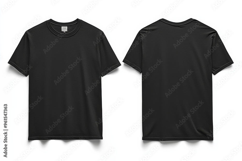 Black Tshirt Mockup Front and Back Isolated created with Generative AI Black Tshirt Mockup Front and Back Isolated created with Generative AI