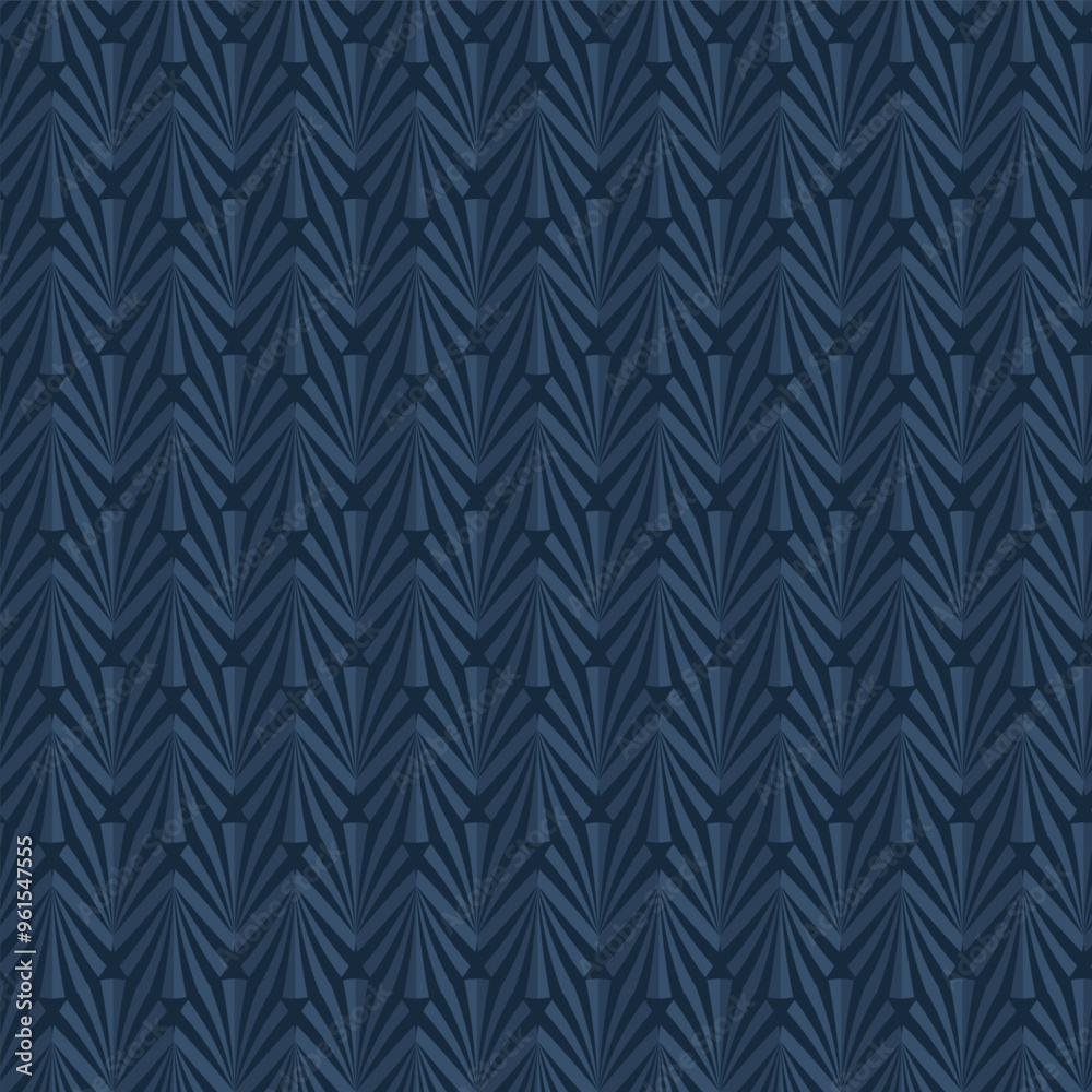 Dark Blue Masculine Art Deco Palmette Seamless Vector Repeat Pattern Dark Blue Masculine Art Deco Palmette Seamless Vector Repeat Pattern