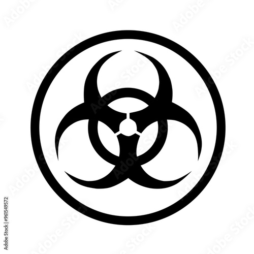 biohazard symbol vector on white background. biological hazard icon