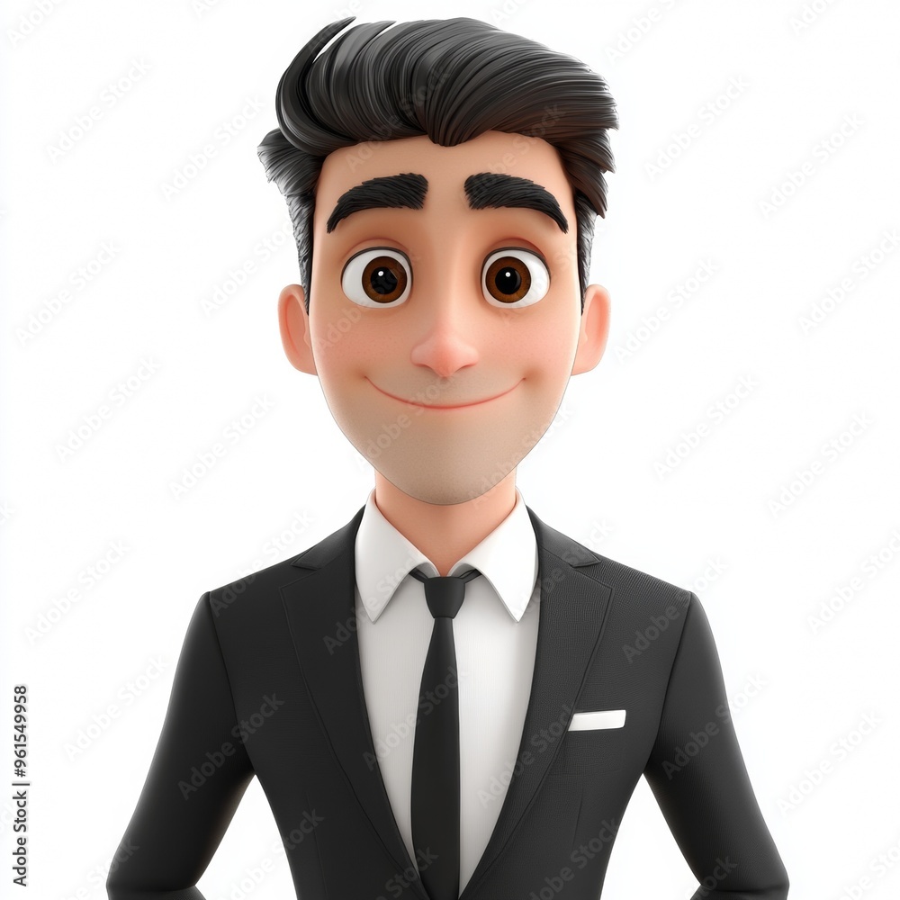 Funny 3D Avatar of Man in Suit. Professional Lawyer or Office Worker Funny 3D Avatar of Man in Suit. Professional Lawyer or Office Worker