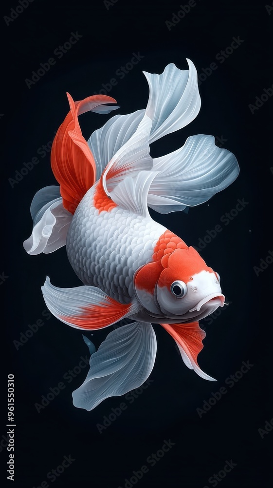Naklejka premium Stylized illustration of betta fish in bold lines and contrasting colors.