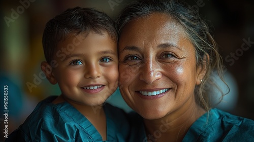 A Happy Portrait of a Mother and Son