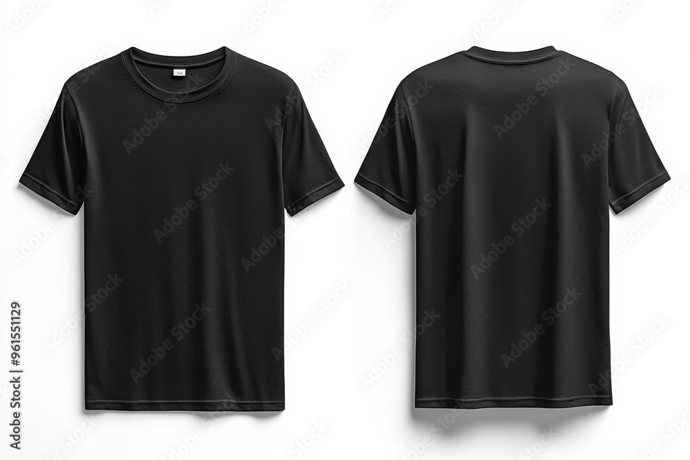 Black Tshirt Mockup Front and Back Isolated created with Generative AI Black Tshirt Mockup Front and Back Isolated created with Generative AI
