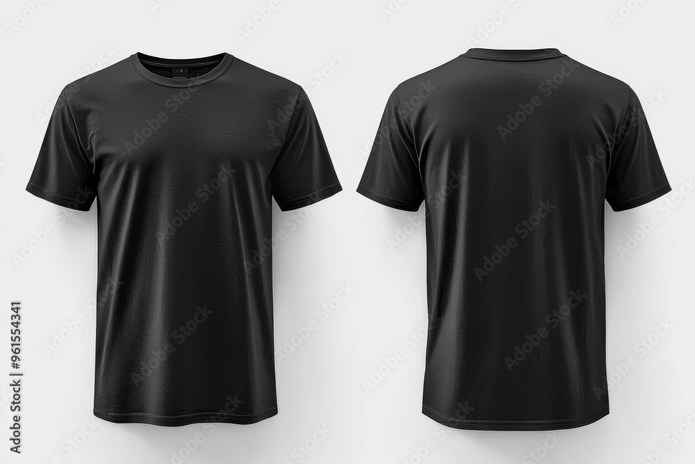 Black Tshirt Mockup Front and Back Isolated created with Generative AI Black Tshirt Mockup Front and Back Isolated created with Generative AI