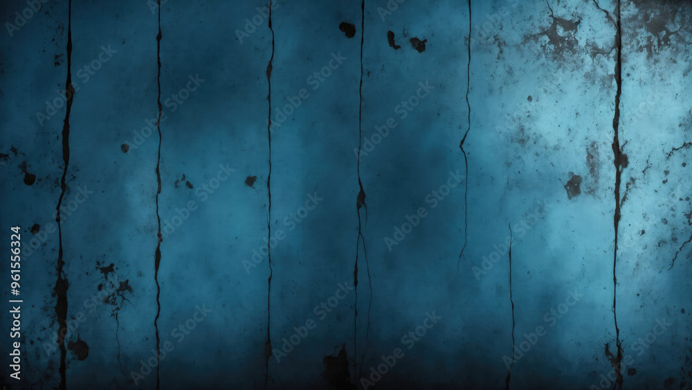 Dark scary Blue grunge texture with scratches rusty metal background